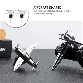 NUOBESTY 2Pcs Metal Wine Stopper Wine Bottle Stopper Airplane Bottle Stopper Decorative Bottle Stopper for Bar Home Party