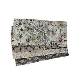 Eye Pillow COVER Pack of (4) Bulk Wholesale - Cotton Washable Fits most Eye Pillows - Yoga Massage Meditation Aromatherapy - beige gray flowers geometric