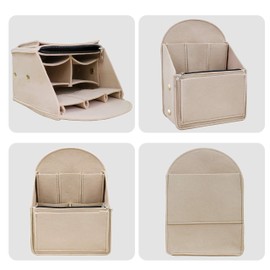 Soyizom Felt Backpack Organiser Insert for Backpack Organiser Universal Bag in Bag Men or Women Handbag Shoulder Bags Organiser (Beige, Small)