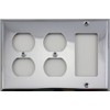 Polished Chrome 3 Gang Cover Switch Plate - 2 Duplex
