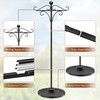 Adjustable Double Shepherd's Hook, 34-63 Inch Black Iron Stand for