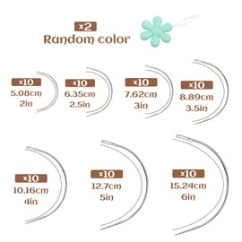 70 Pcs Curved Sewing Needles, 7 Sizes Curved Leather Hand Sewing Needles Upholstery Weaving Needles Embroidery Needle for Leather Projects Carpet or Canvas Wig Making