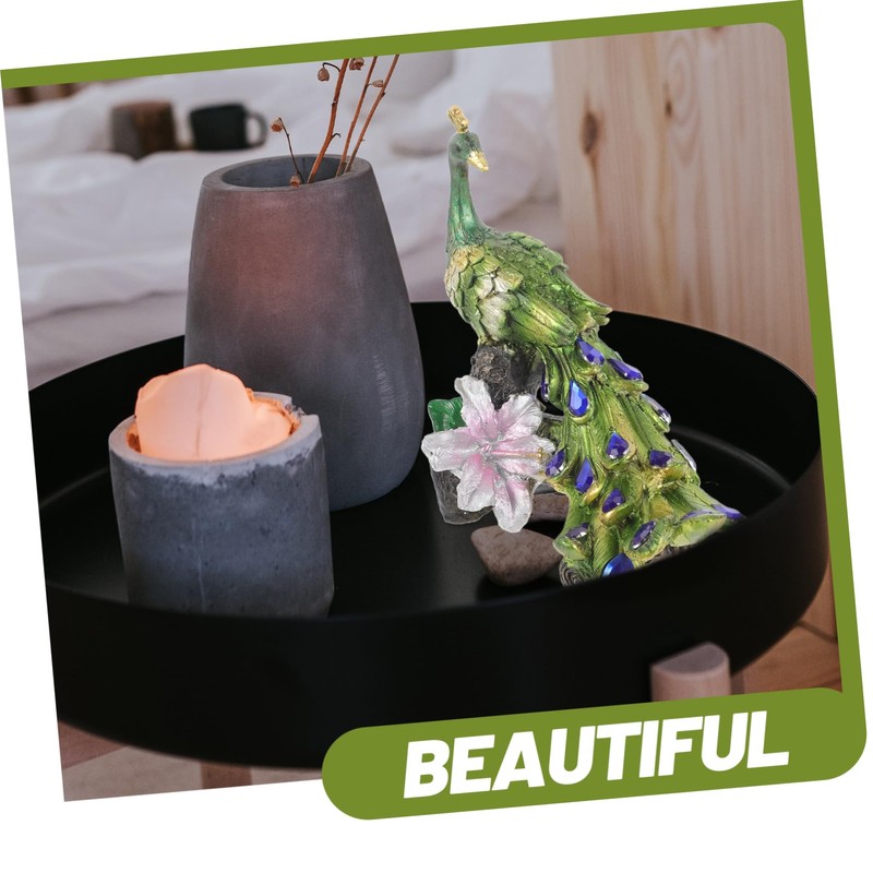 iplusmile Resin Peacock Sculpture Ornament Elegant Desktop Decoration for Home