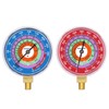 MEASUREMAN Refrigeration Pressure Gauge, 2-3/4" Dial, Blue Dial & Red