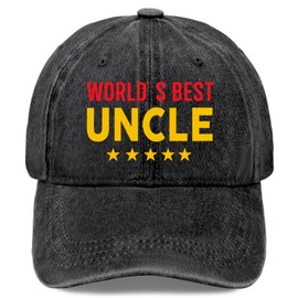 World's Bests Uncle Hat for Men Funny Washed Distressed Baseball Cap