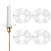 4 Pack Wavy Glass Bobeches for Candlestick Holders, Candle Drip