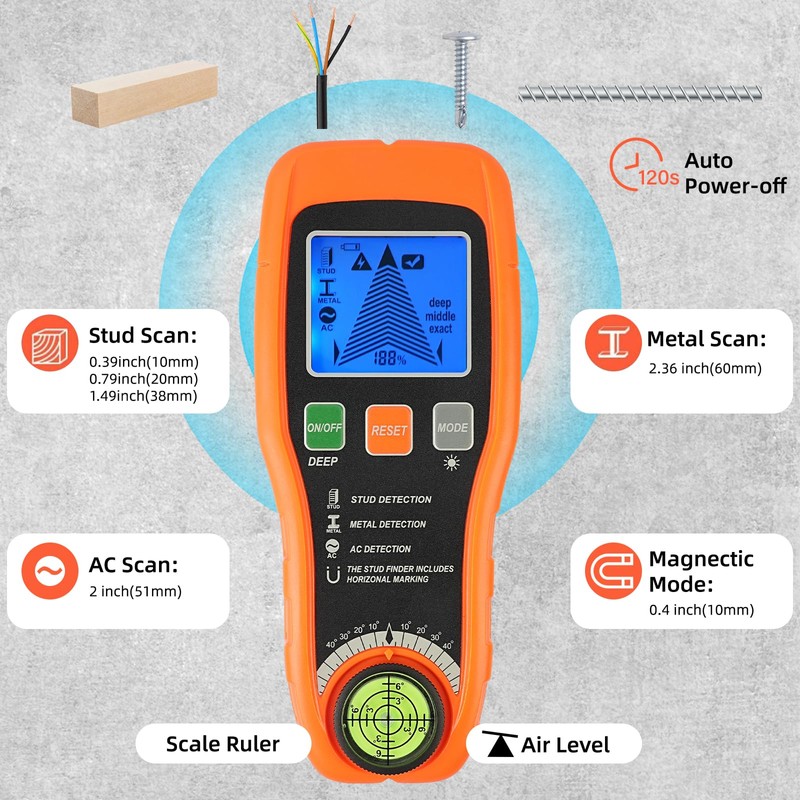 WOVTE Stud Finder Wall Scanner, 7 in 1 Electronic Stud
