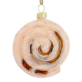 Cody Foster Glazed Cinnamon Roll Glass Ornament 3 1/8 inches