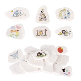 YHNDECO Pack of 15 Stones for Painting, Flat, 5-8 cm, Smooth Pebbles for Painting, White Stones, Decorative Stones, for DIY, Colourful Painting Decoration