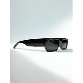 Trendy Rectangular Sunglasses for Men & Women, Retro Style Fashion Shades, Thick Frame, UV400 Lens Protection, Vintage Look, Cool Unisex Sunglasses for Driving, Travel & Daily Wear