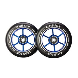 1 par de ruedas de patinete acrobático de 100 mm Pro con rodamientos ABEC-9, núcleo metálico CNC Graviti (2 piezas) (Negro PU con núcleo azul)