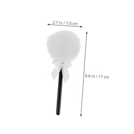 FRCOLOR 2pcs Fluffy Vintage Powder Puff Soft Cosmetic Applicators for Loose Powder and Makeup Touch Ups Long Handle Design for Effortless Application and Cleaning