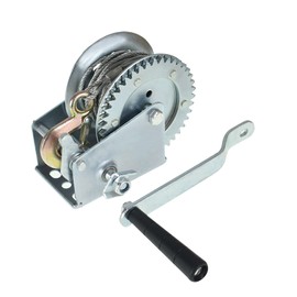 TINVHY 1200 lbs Hand Crank Winch with Brake Come-Along Heavy Duty Steel Cable for Boat, Trailer, ATV or Deer Feeder