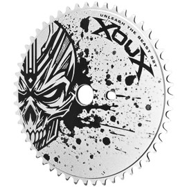 XOUX RAVEN 3/32" Alloy Chainring for One-Piece Crank – 52T Single Speed Sprocket for BMX, Cruiser & Old School Bike Builds –Silver