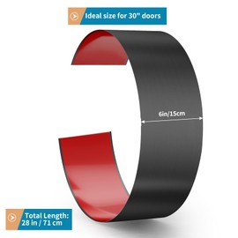 Sanbege Stainless Steel Door Kick Plate, 6" x 28" Door Push Plate, Self Adhesive Kickplate for 30" Doors Interior or Exterior (Brushed Black)