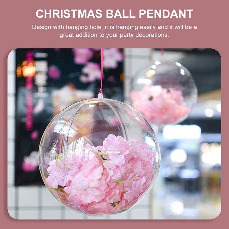 Christmas Empty Clear Balls Pendant: 15pcs Transparent Fillable Ball Xmas