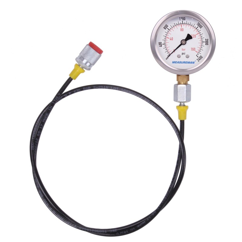 MEASUREMAN Portable Excavator Hydraulic Pressure Test Kit, Includes 3 Pressure