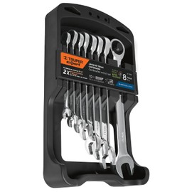 Truper Expert JC-8XM, Juego de 8 llaves combinadas pulidas mm con matraca