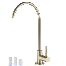 Drinking Water Faucet, Kitchen Beverage Faucet in 304 Stainless Steel, Non-Air-Gap Pure Water Filter Faucet for Sink, Fit for Reverse Osmosis Water Purify System