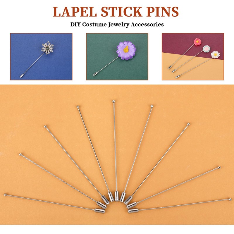 Brooch Safety Hat Pins Metal Stick Pin Silver Boutonniere Corsage