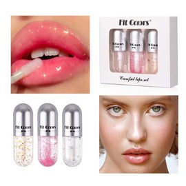 Hydrating Lip Glow Oil,Moisturizing Nourishing Lip Oil for Dry Lips Lip Care,Lip Moisturizing Treatment Nourishing And Non-sticky Lip Oil For Hydrating & Prevention Dry (3 Pack/set)