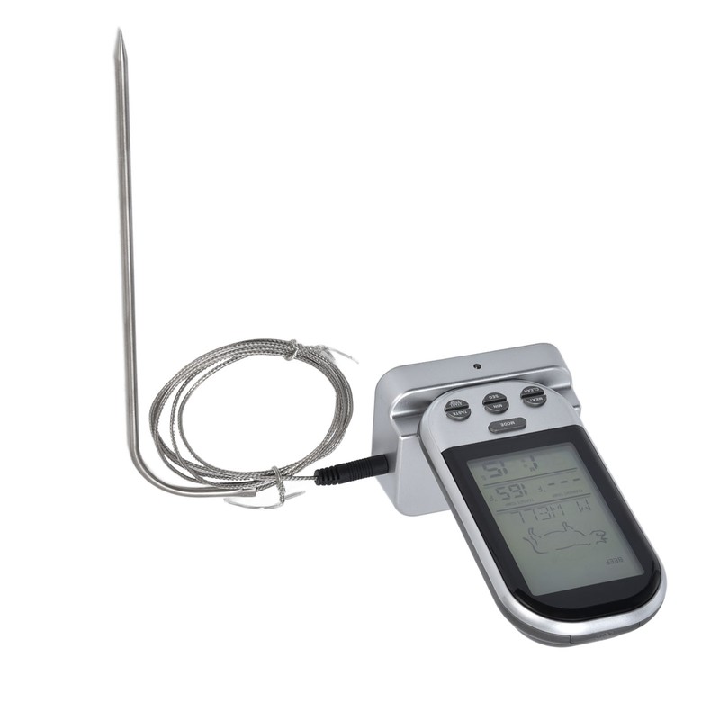 Wireless Thermometer Timer Overtime Alarm Function Practical Temperature Meter for