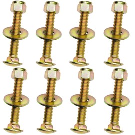 1/2" x 3" Carriage Bolt of Square Neck with Nylon Lock nut and Large Size Washer Assortment Kit by Color Galvanization,Carbon Steel,Grade 2.(8pcs Pack) by Metalsuberg