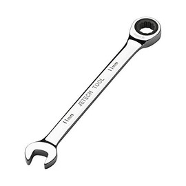 Jetech 10mm Ratcheting Combination Wrench, Industrial Grade Gear Spanner with 12-Point Design, 72-Tooth Ratchet, Made with Forged and Heat-Treated Cr-V Steel in Chrome Plating, Metric