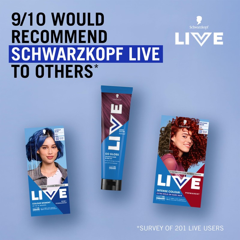 Schwarzkopf LIVE Go Gloss Onyx, Colour & Care Hair Glossing