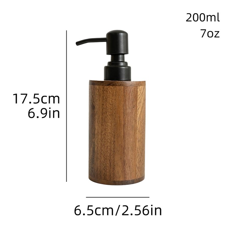 MIGAKU HOME Walnut Wood Soap Dispenser with Pump, Funnel &