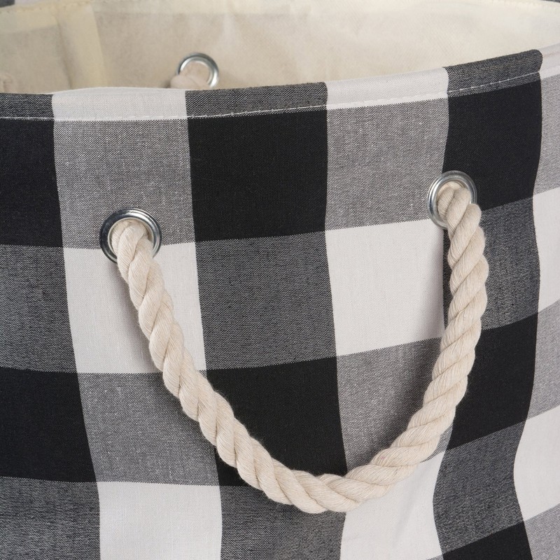 DII Buffalo Check Storage Collection Collapsible Bin with Handle, Large,