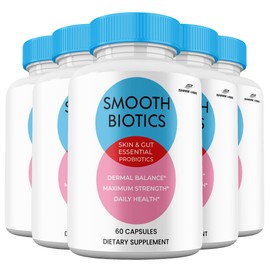 (5 Pack) Smooth Biotic Capsules, All Natural Skin and Gut Capsules, SmoothBiotic Supplement Premium Maximum Strength, 5 Month Supply