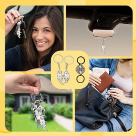 VARKAGE 2 Paar Schlüsselanhänger Partner, Edelstahl Otter und Katze Schlüsselanhänger, Tier-Süße Schlüsselanhänger für Freunde und Paare, Auto-Schlüsselanhänger, Taschenzubehör