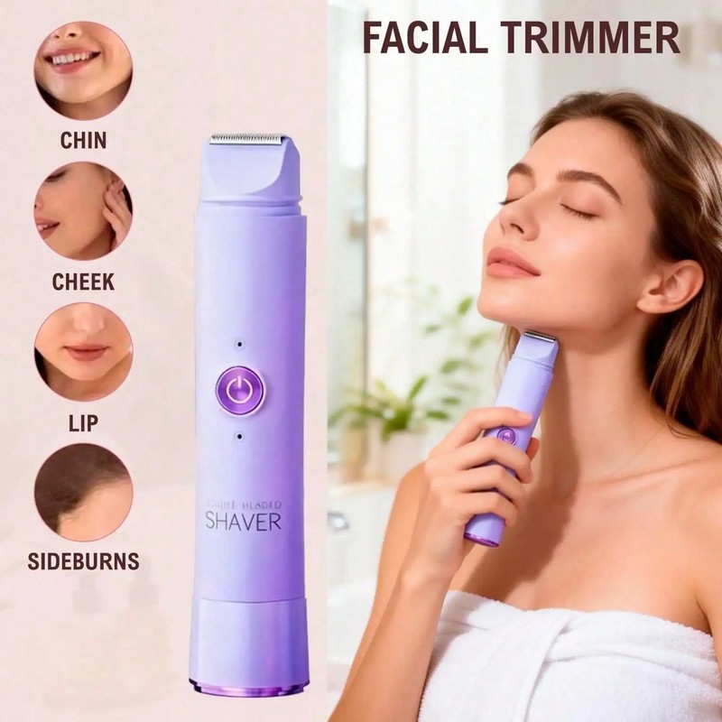 2-in-1 Electric Shaver for Women – Waterproof Rechargeable Razor &