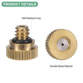 M METERXITY Pack of 30 Brass Mist Nozzle, 0.028 Inch 0.7 mm Opening 10/24 UNC O-Ring Replacement Mister Nozzle Plug Mister Heads for Garden Patio Outdoor Cooling System Low Pressure Mist