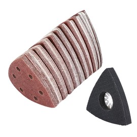 Chesoon Triangular Sandpaper 60/80 /100/120 /240 Grits(Each of 20) Hook & Loop Multitool 90mm/3.5'' Sandpaper and Triangle Sanding Pads Kits 101 Pcs