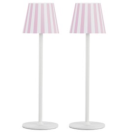 IMQSQIK 2 Pack Cordless Table Lamp, 5000mAh Portable Rechargeable LED Desk Lamp, 3 Color Modes Stepless Dimming Table Light with Memory Function, for Dinner, Patio, Home, Restaurant.