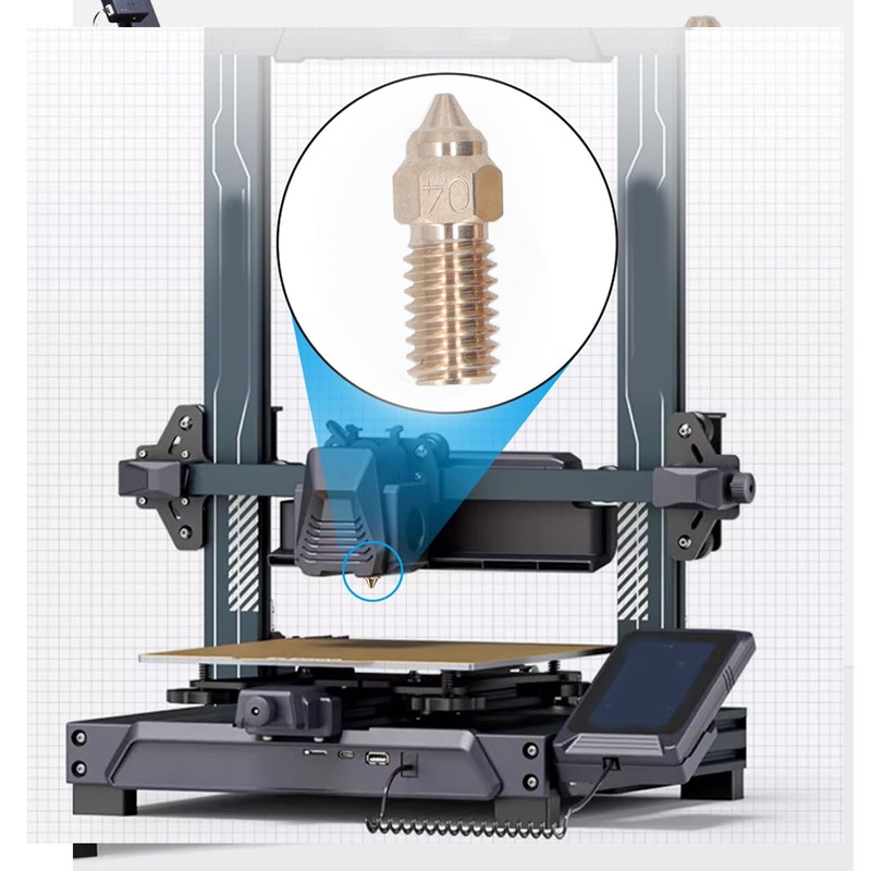 10 Pcs 3D Printer Nozzle Brass 0.4mm M6 High Flow