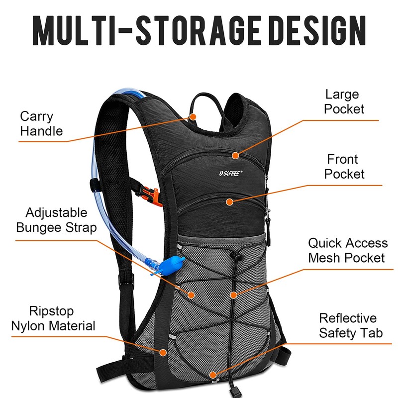 G4Free Hydration Backpack Cycling Water Bag Running Pack with PEVA