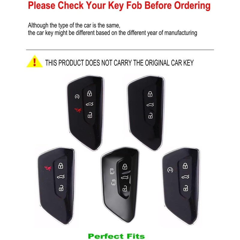 YONUFI for VW Atlas Key Fob Cover Premium Leather Car