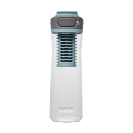 Contigo Clybourn Plastic FreeFlow Filter Water Bottle with AUTOSEAL spill-proof Lid 24oz., Salt