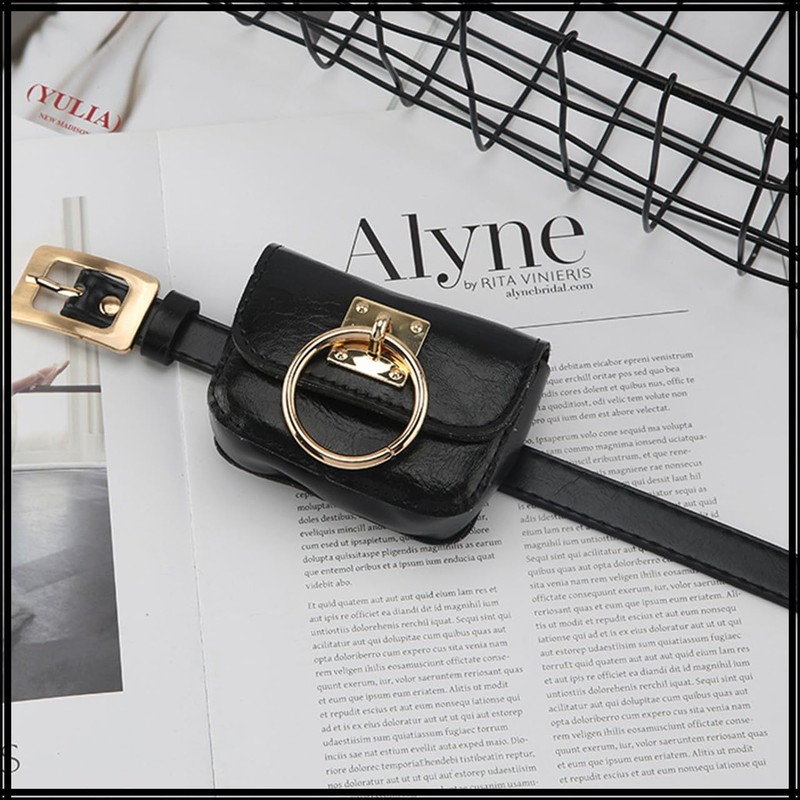 White Fang BT493 Women's Belt, Leather, Pouch, Pin Belt, Simple,
