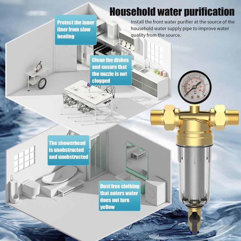 Backwash Filter, Water Filter, Reusable Water Prefilter, Sediment Water Filter,