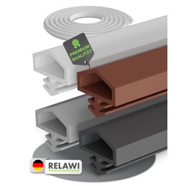 Premium TPE Door Seal for Room Doors Against Draughts Made of 2 Components (10 m, Brown)