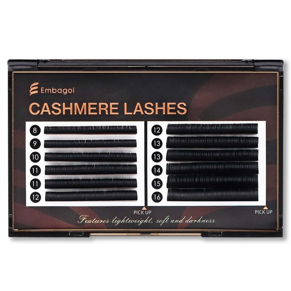 Embagol Classic Volume Lash Extensions Cashmere Lash Trays Premium Silk