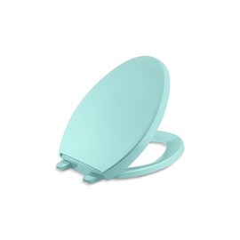 KOHLER K-4008-H15 Reveal Quiet Close Toilet Seat with Grip Tight Bumpers, Elongated, Spring Green