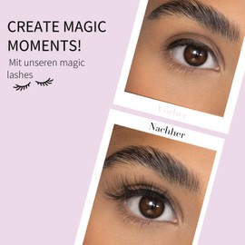 Fleeky Magic Lashes - Vegan & Cruelty-Free Fake Lashes for Your Perfect Look on Fleek, Artificial Eyelashes for Gluing Made of Synthetic Hair (with Lashhelper and Glue, Wifey)