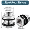 Stainless Steel 304 Tank Bulkhead Fitting With 2 Rubber Ring,Double