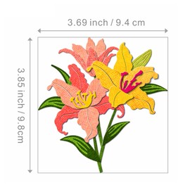 XMZZMX Splicing Lily Flowers Metal Cutting Dies for Card Making, Paper Embossing Die Cuts Kit Templates, Storage Pockets Supplies, Photo Frame Album DIY Scrapbooking Stencils Sets