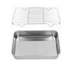 Roasting Pan and Rack Set Stainless Steel Easy Clean Rectangular